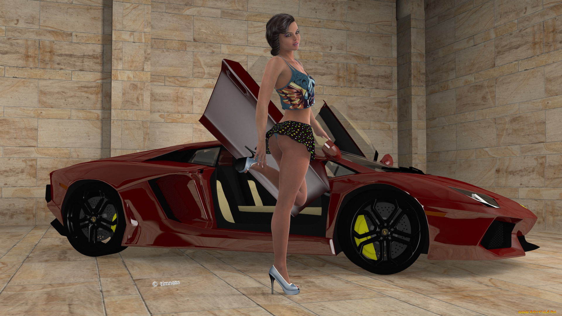 , 3d car&girl, , , , 